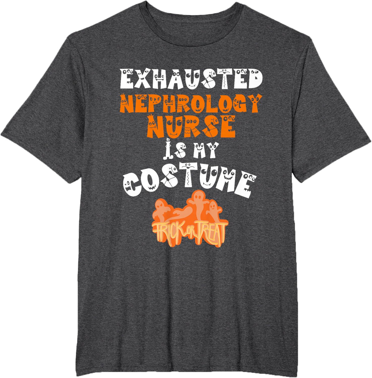 Nephrology Nurse Halloween Costume Tired Kidney Dialysis RN T-Shirt - Dark Heather Grey