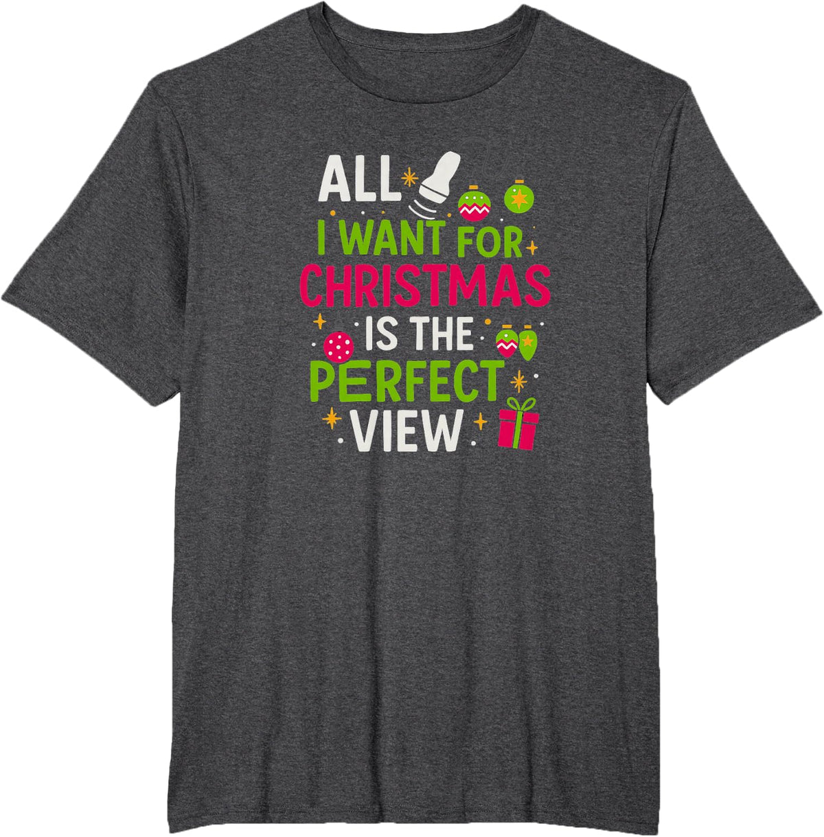 Funny Sonographer Christmas - Holiday Ultrasound Tech T-Shirt - Dark Heather Grey