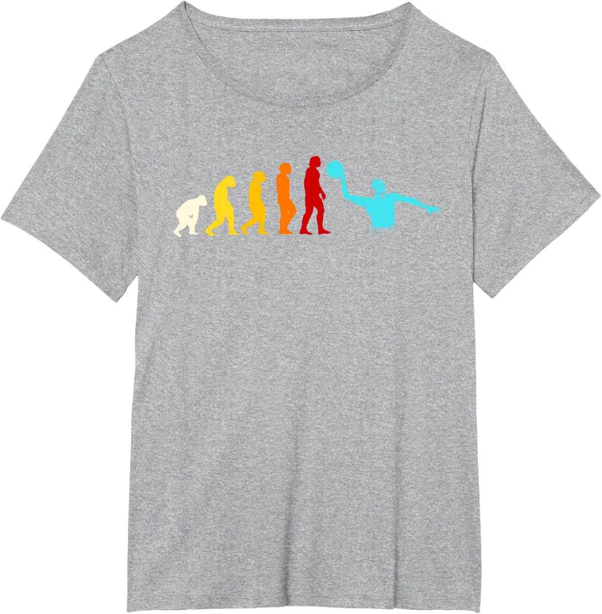 Great Water Polo Evolution Sport Gift Water Ball Player T-Shirt - Heather Grey