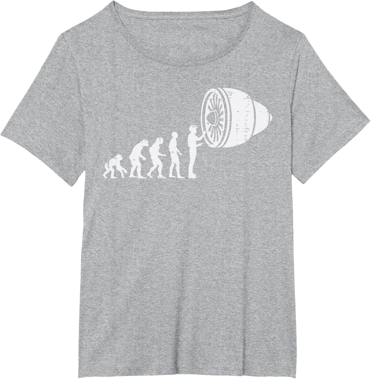 Aircraft Mechanic Evolution Fun Plane Maintenance Men Women T-Shirt - Heather Grey