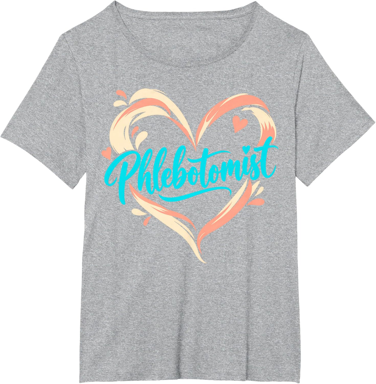 Phlebotomist Pastel Heart T-Shirt - Heather Grey