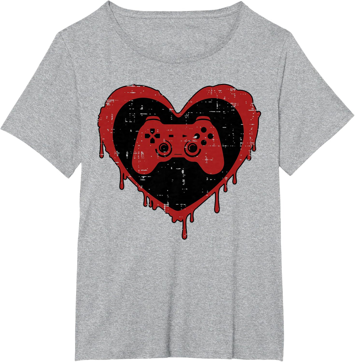 Valentines Day Gaming Heart Valentine Gamer Men Boys Kids T-Shirt - Heather Grey