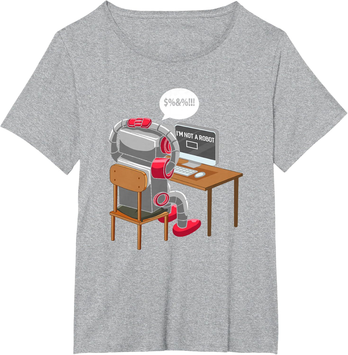 I'm Not A Robot Technology Funny Robotic Engineer Internet T-Shirt - Heather Grey