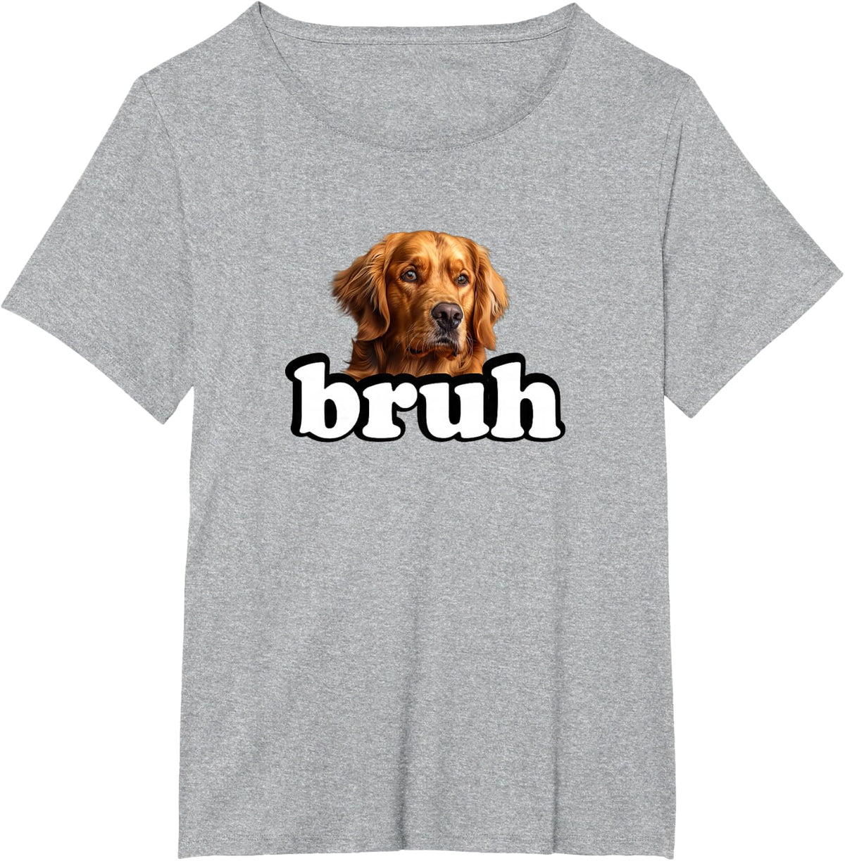 Funny Mens Womens Boys Bro Bruh Golden Retriever Dog Lover T-Shirt - Heather Grey