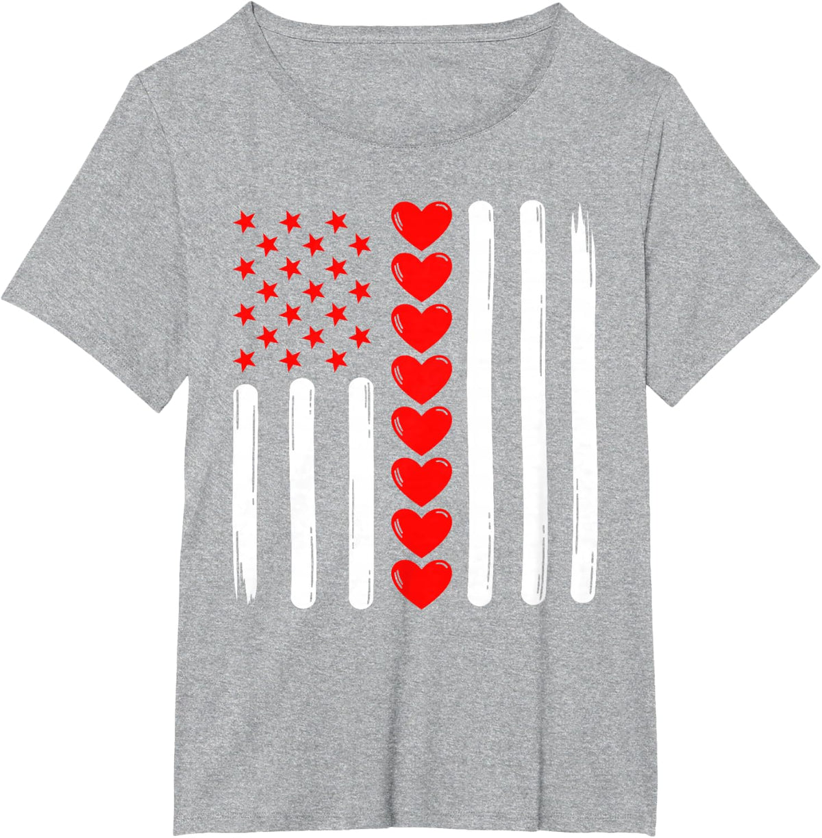 Retro Vintage USA Flag Valentines Day for Men Women Kids T-Shirt - Heather Grey