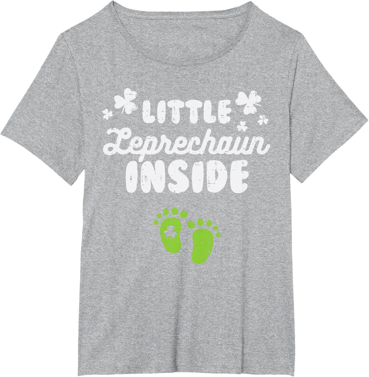 Leprechaun Inside Patricks Day Pregnancy Announcement Gift T-Shirt - Heather Grey