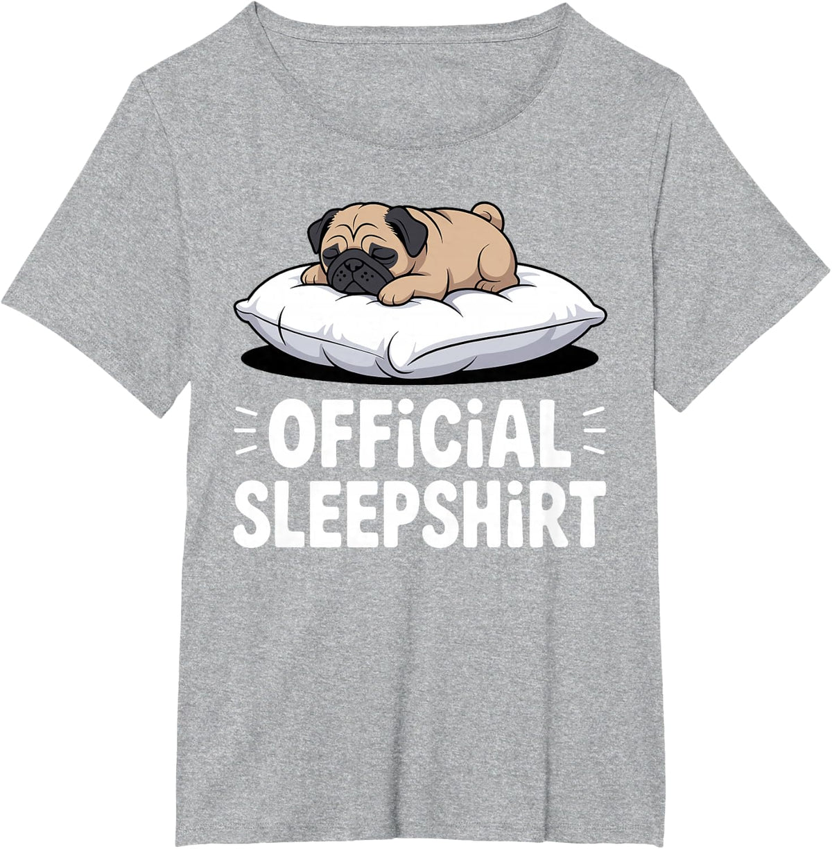 Cute Pug Art for Men Women Pug Puppy Pug Lover Pug Owner T-Shirt - Heather Grey