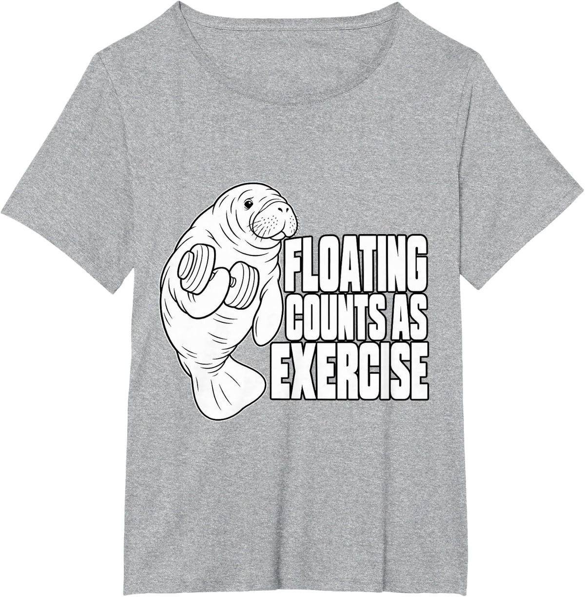 Manatee Floating Counts As Exercise Springs Wildlife Funny T-Shirt - Heather Grey