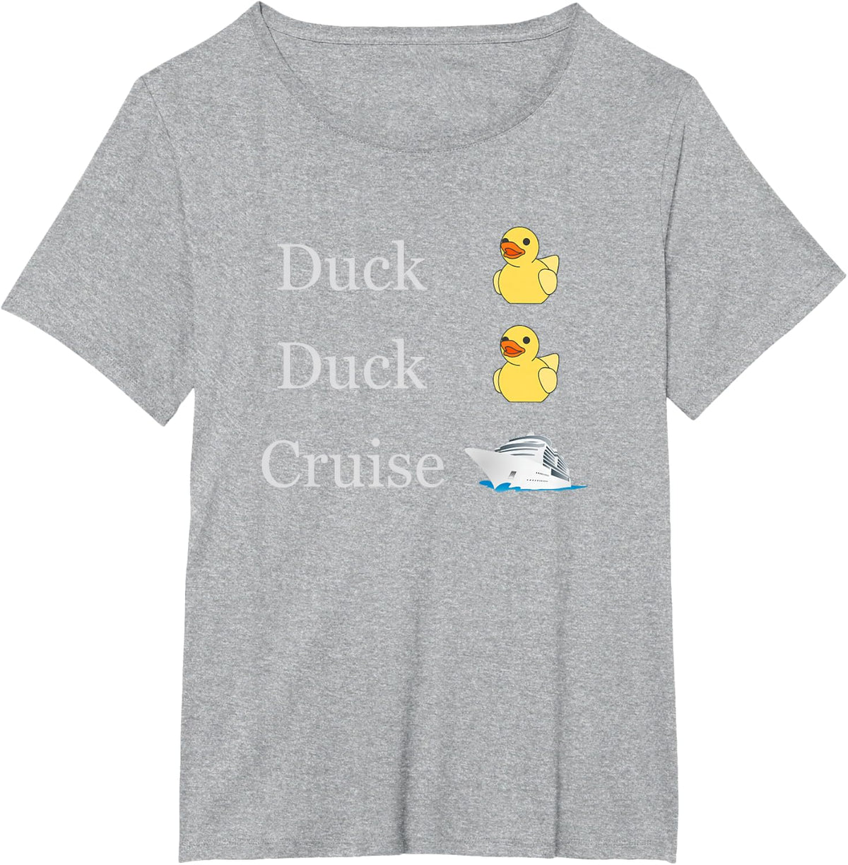 Duck Duck Cruise Cruising Ducks fun family matching T-Shirt - Heather Grey