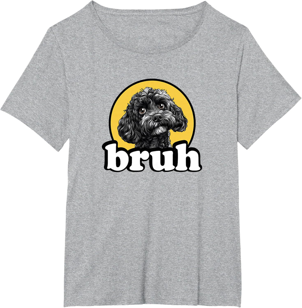 Cute Mens Womens Kids Lover Black Cockapoo Bruh Bro T-Shirt - Heather Grey