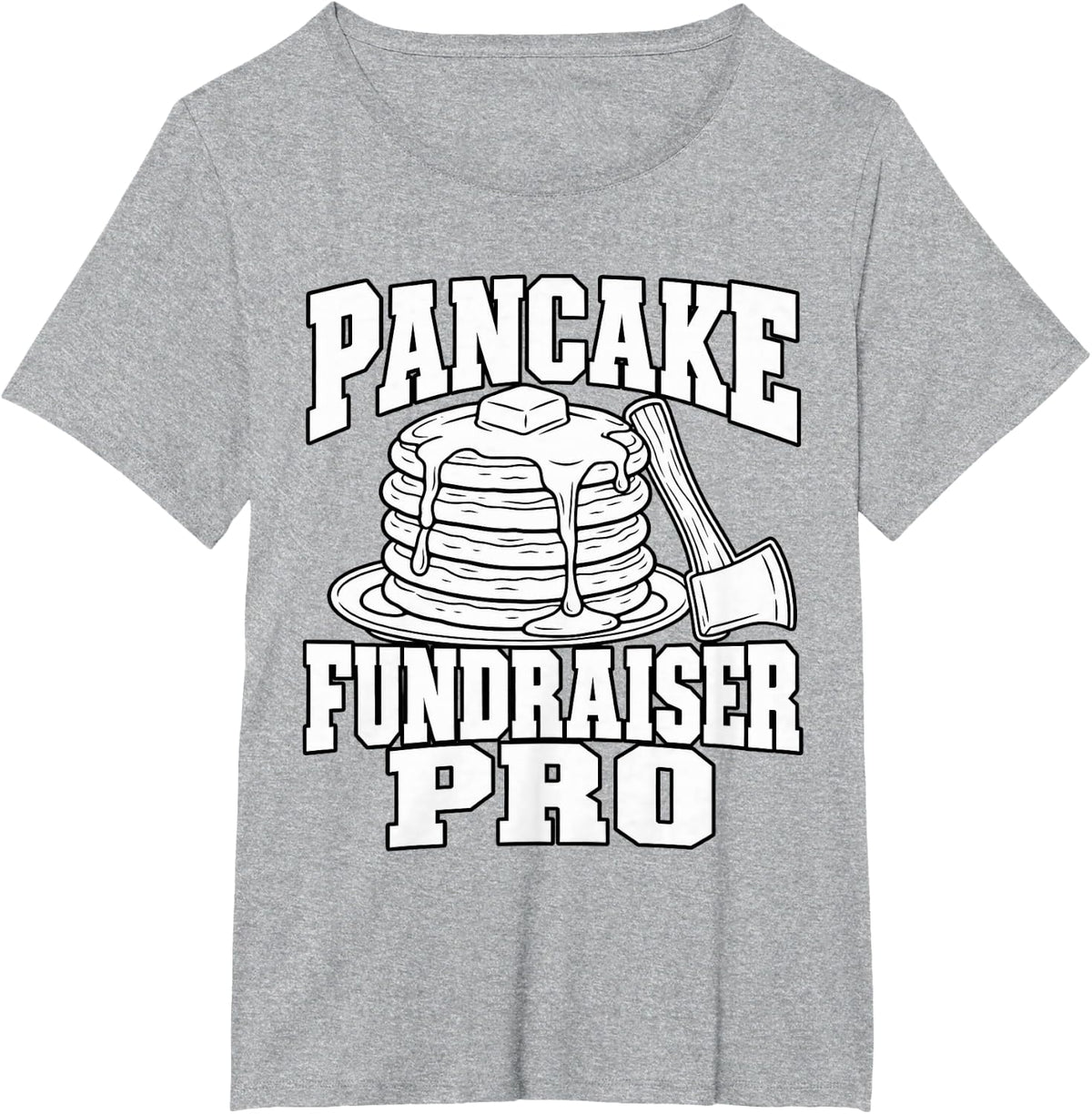 Volunteer Firefighter Pancake Fundraiser Pro Axe Fireman Dad T-Shirt - Heather Grey