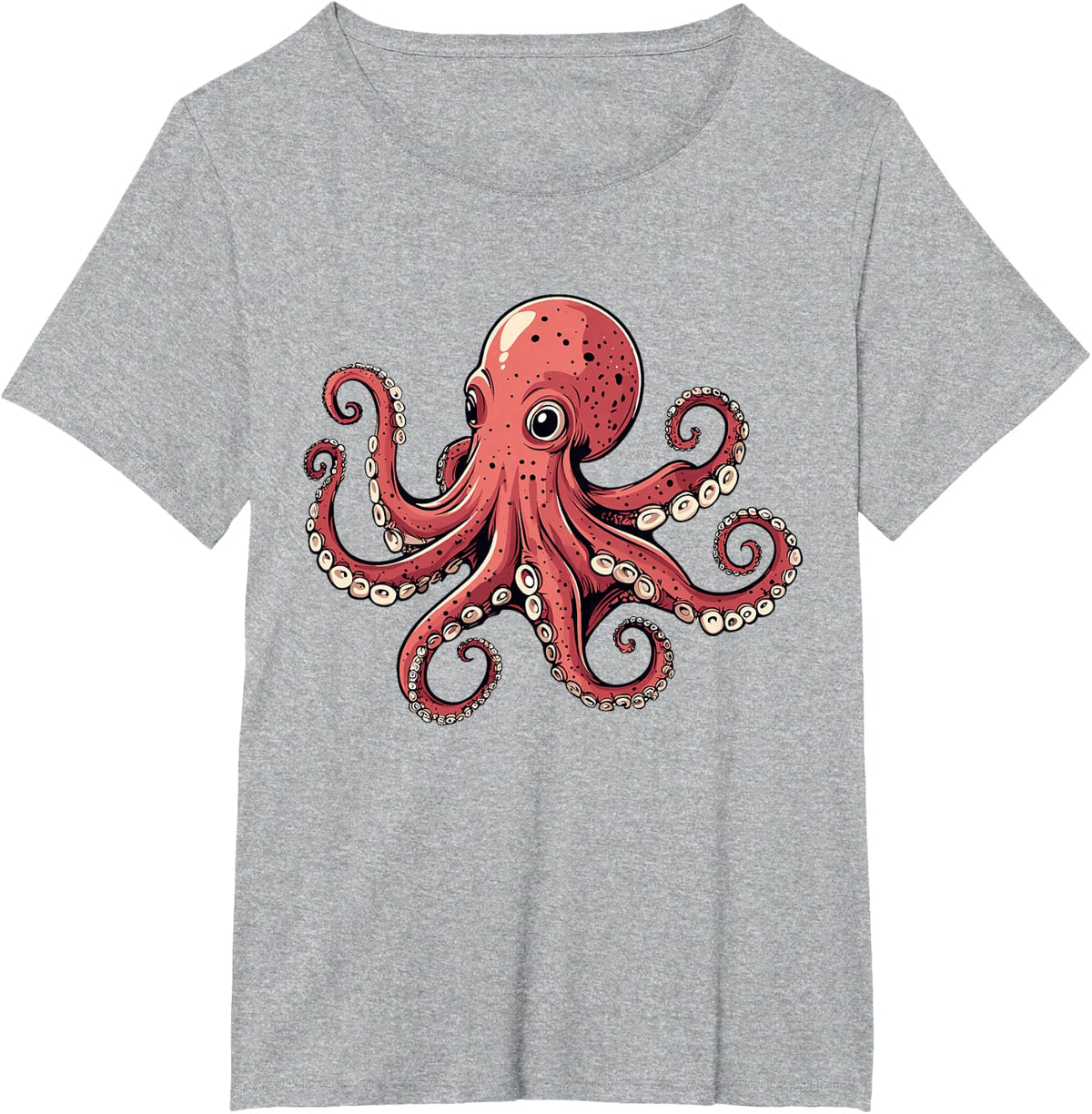 Octopus T-Shirt for Men Women Kids Ocean Kraken Tee with Tentacles Design - Heather Grey