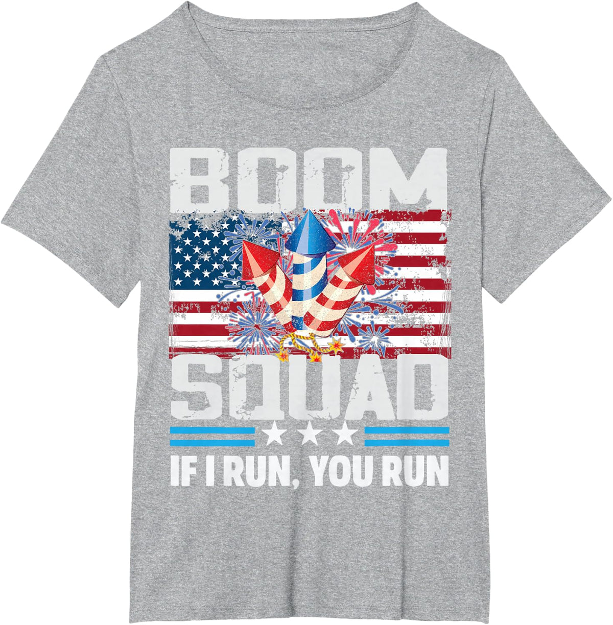 Boom Squad 4th of July Firework T-Shirt - Heather Grey