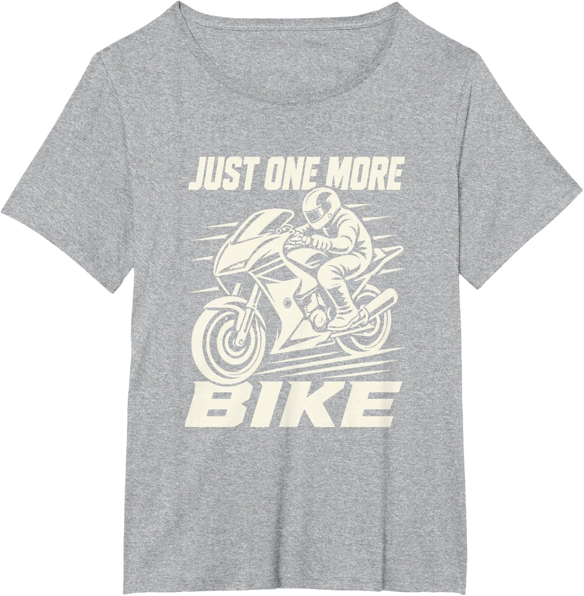 Just One More Bike Motorcycle Biker Motorbike T-Shirt - Heather Grey