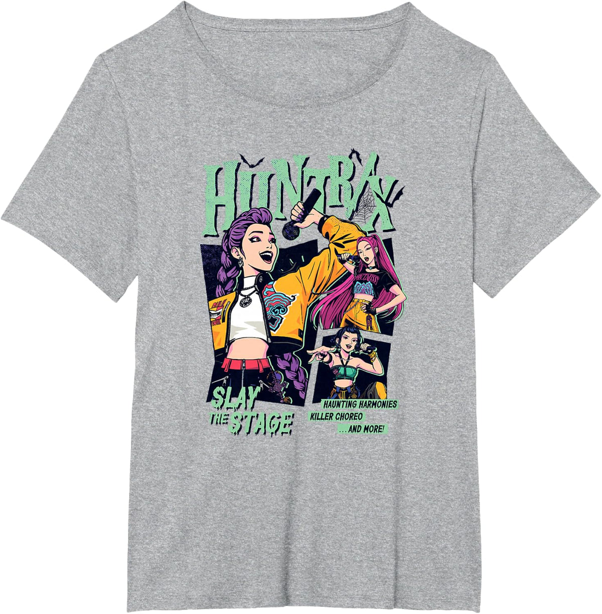 Kpop Demon Hunters HUNTR/X Slay the Stage Officially License T-Shirt - Heather Grey