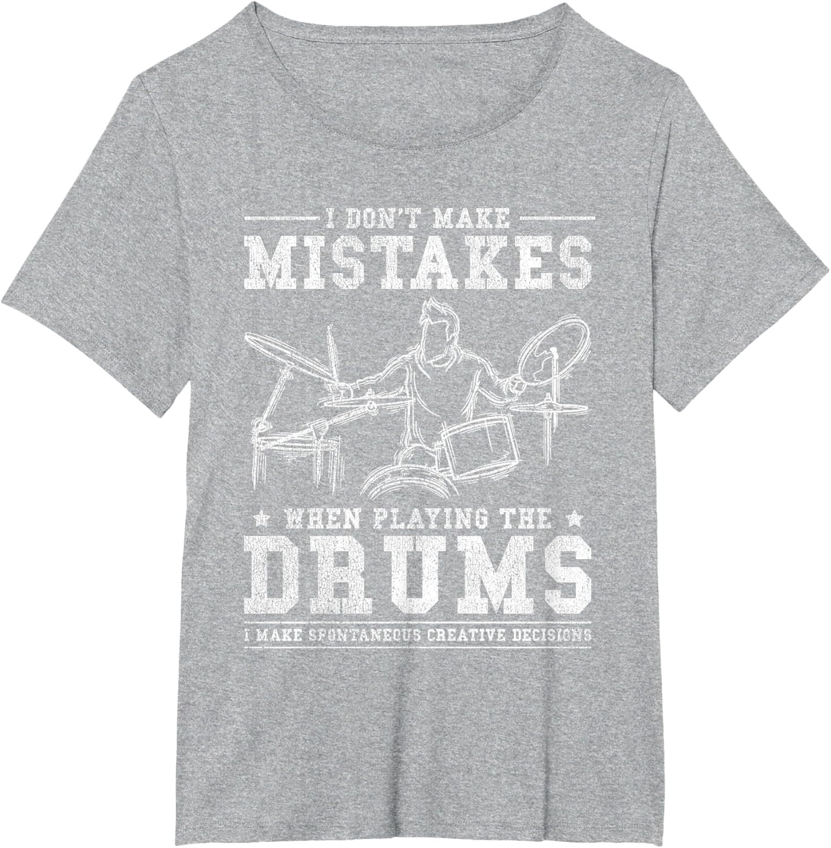 Drummer Music Gift Drum Kit T-Shirt - Heather Grey