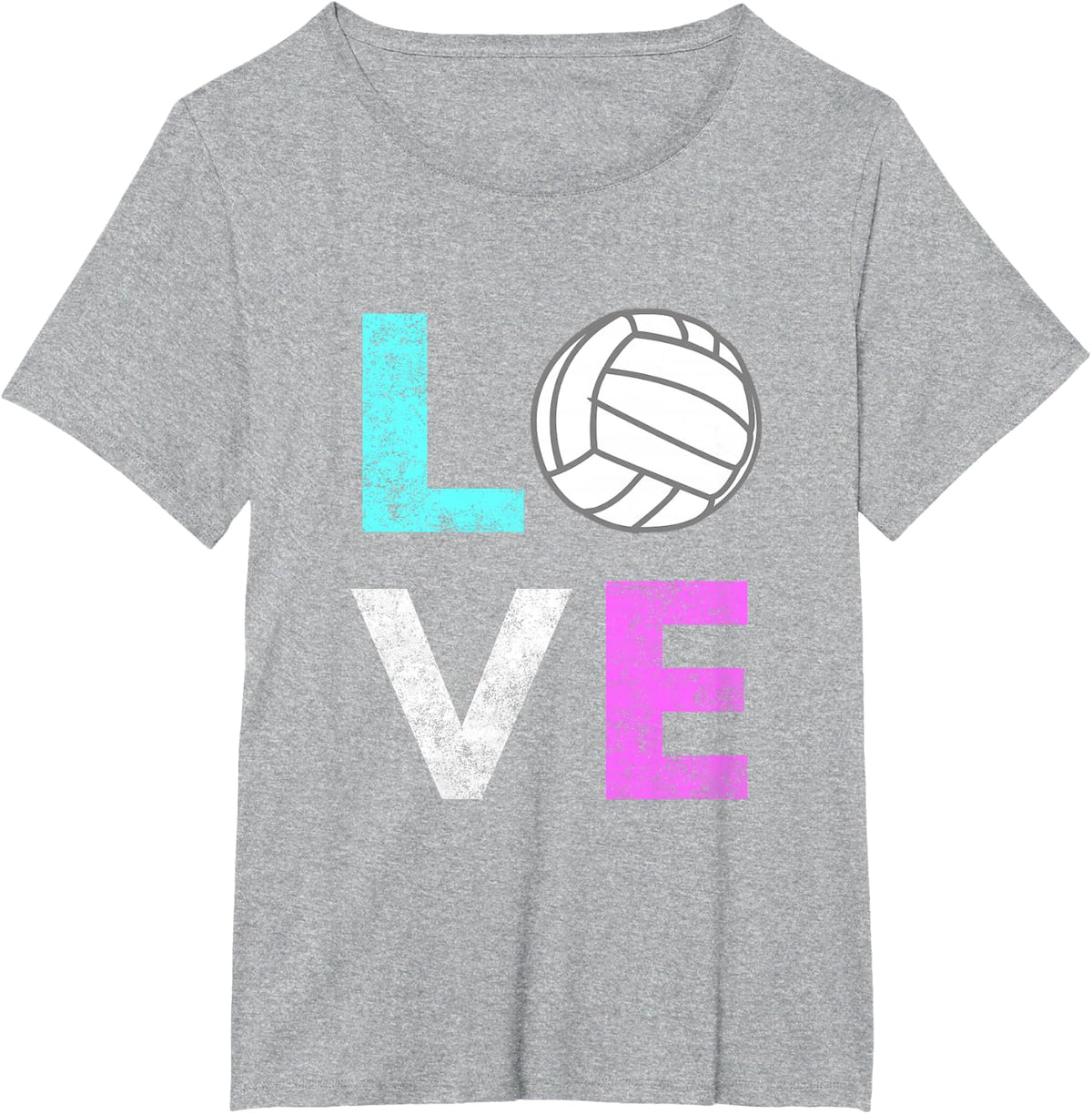 Girls Love Volleyball Best Fun Birthday Gift Tshirt T-Shirt - Heather Grey