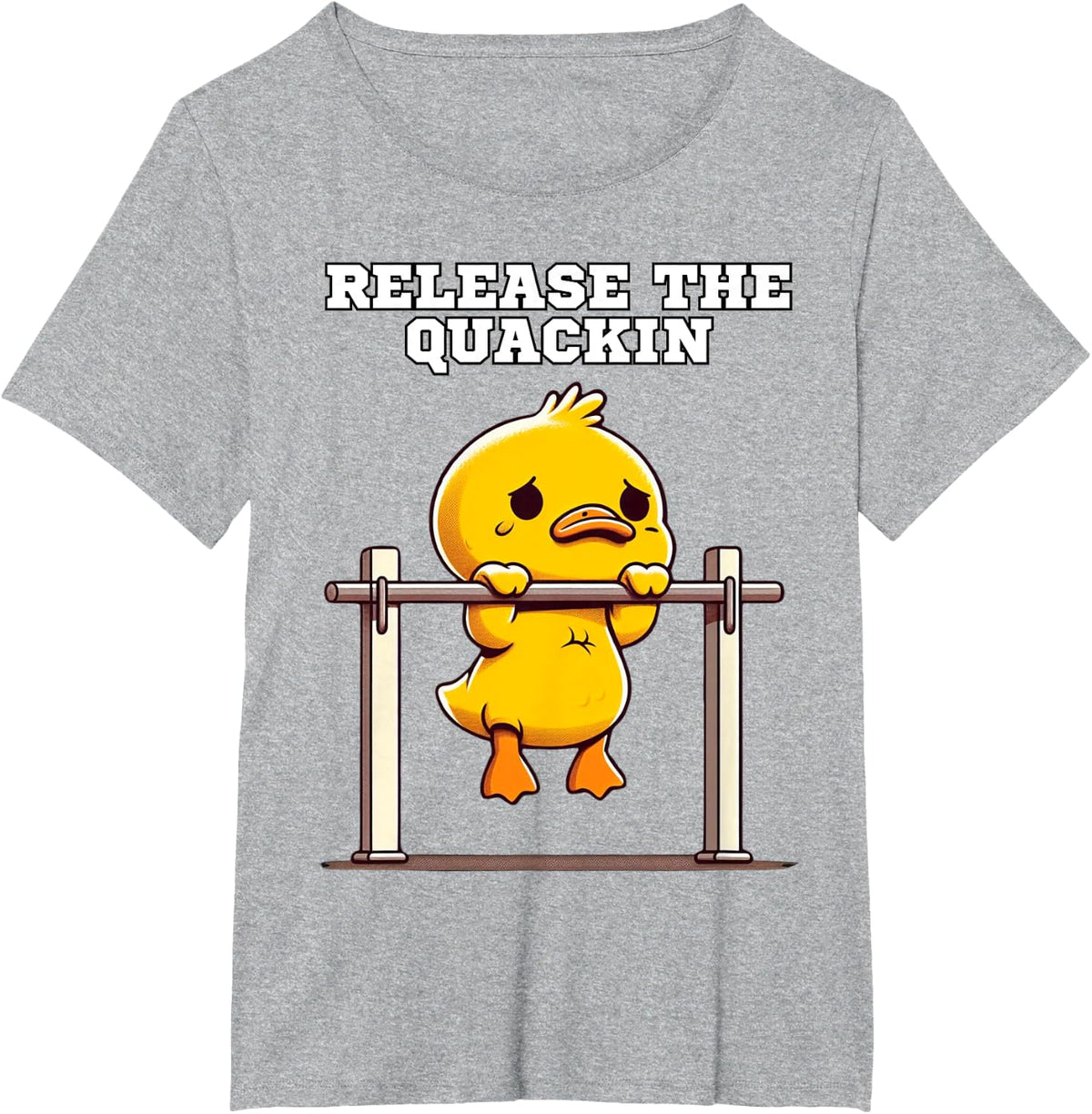 Release The Quackin - Funny Fitness Duck T-Shirt - Heather Grey