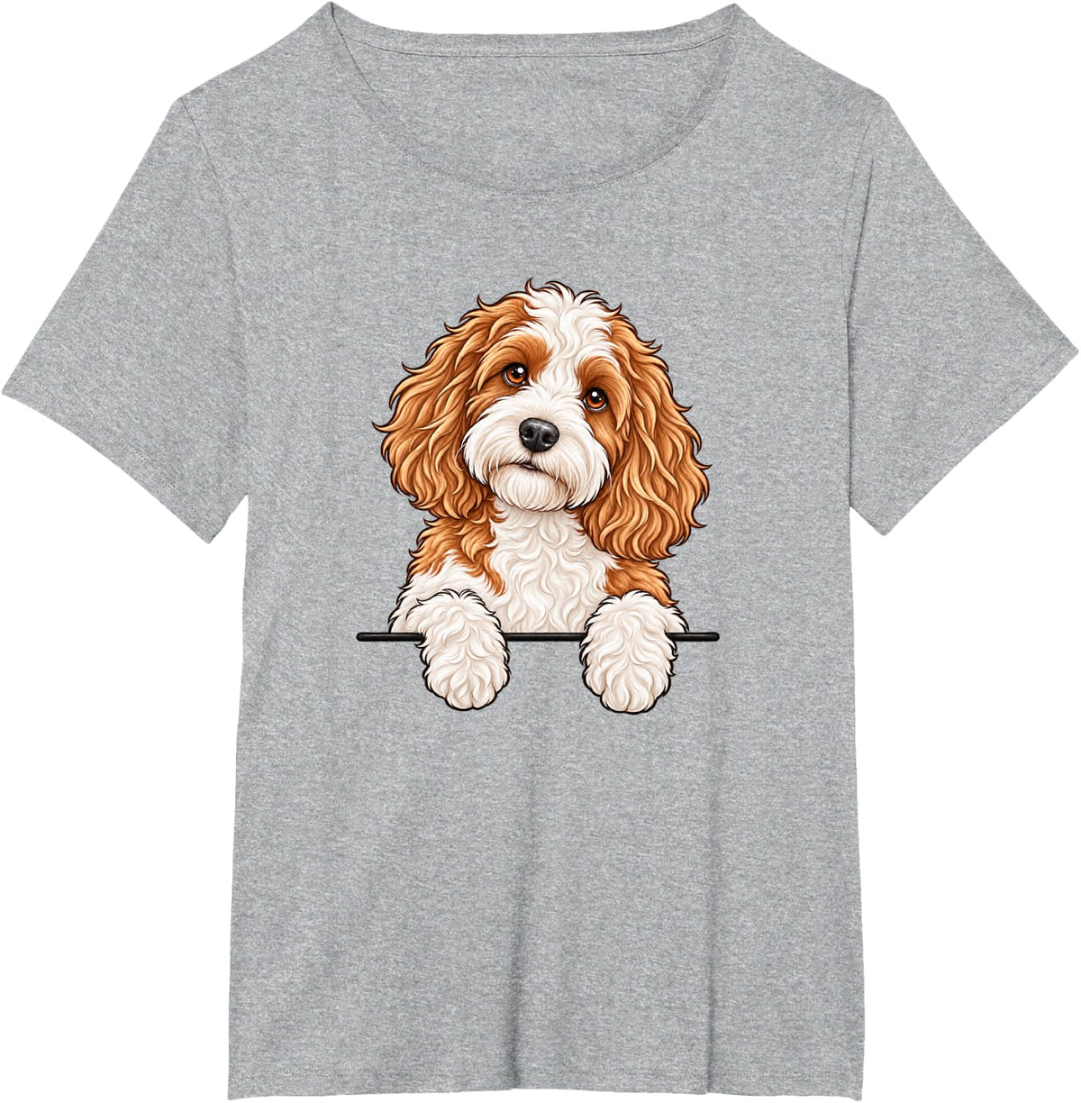 Womens Moms Orange Parti Cockapoo Dog Mama Lover T-Shirt - Heather Grey