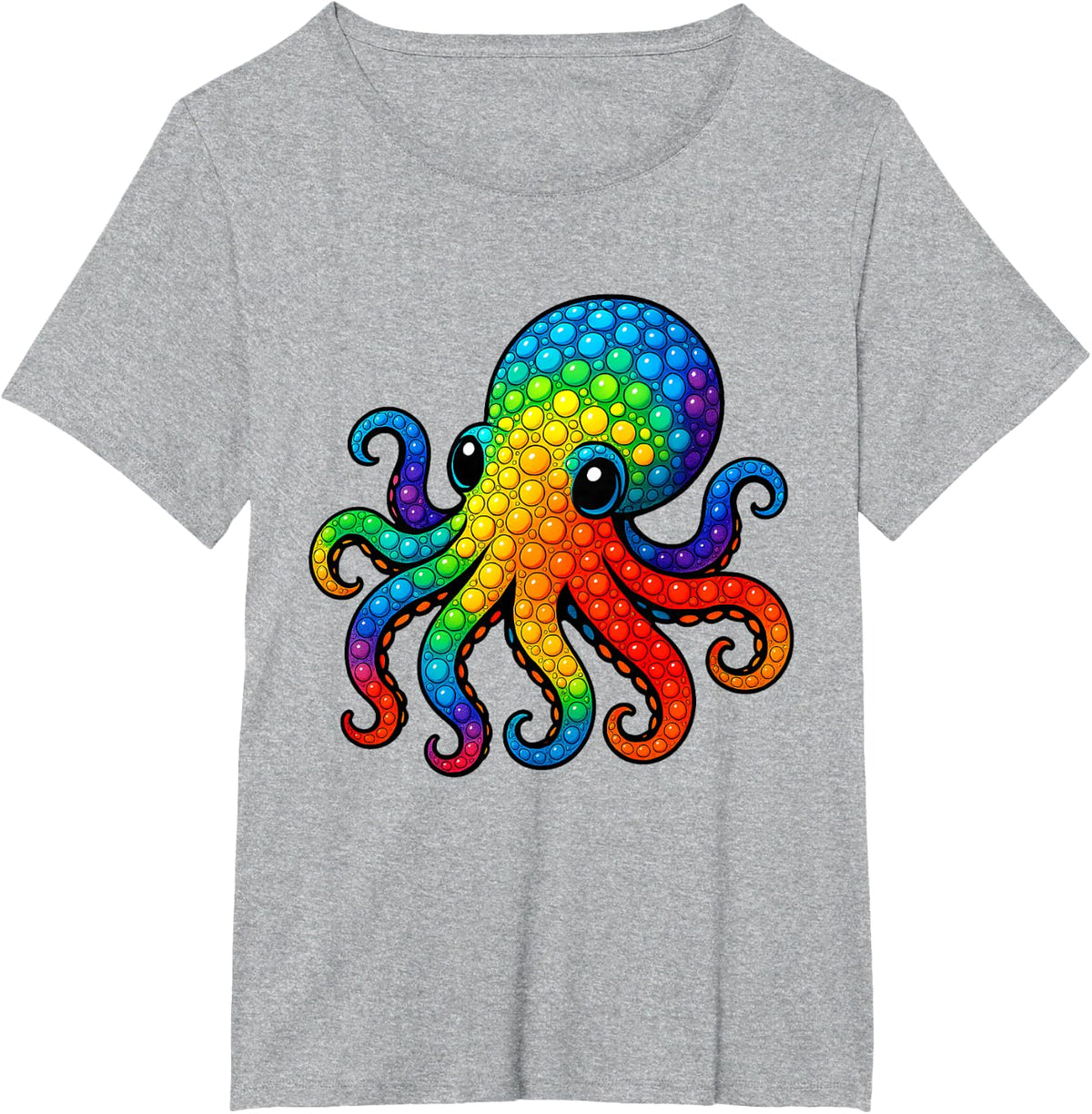 Cute Octopus Lovers Fans Polka Dot Happy Dot Day Boys Kids T-Shirt - Heather Grey