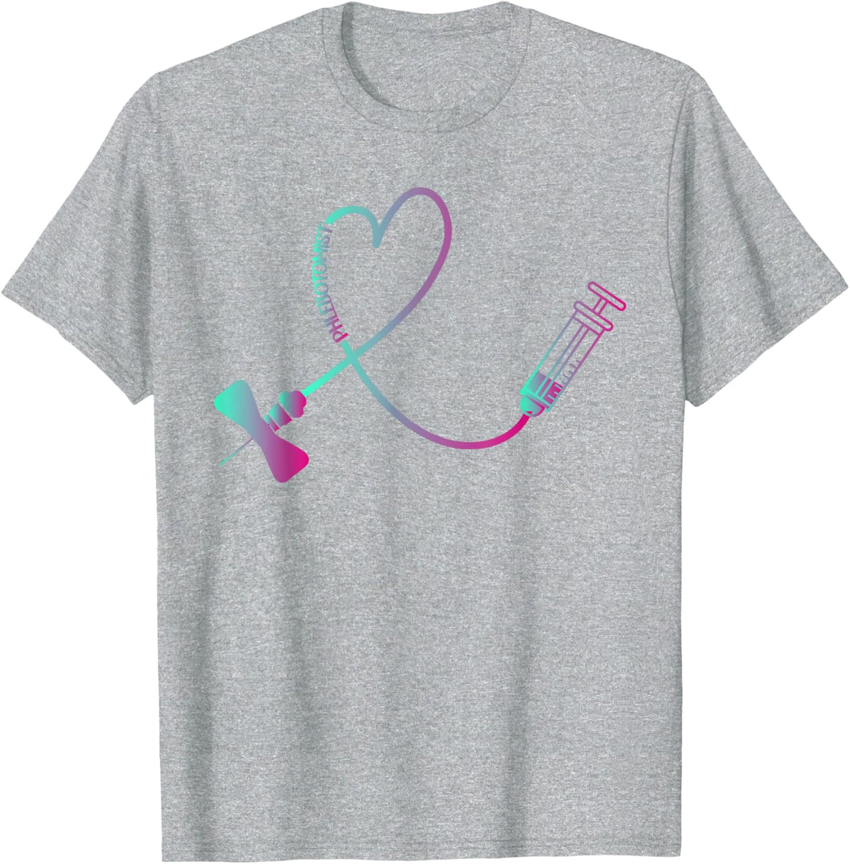 TIE DYE Phlebotomist Phlebotomy Technician Nurse Clinical T-Shirt - Heather Grey