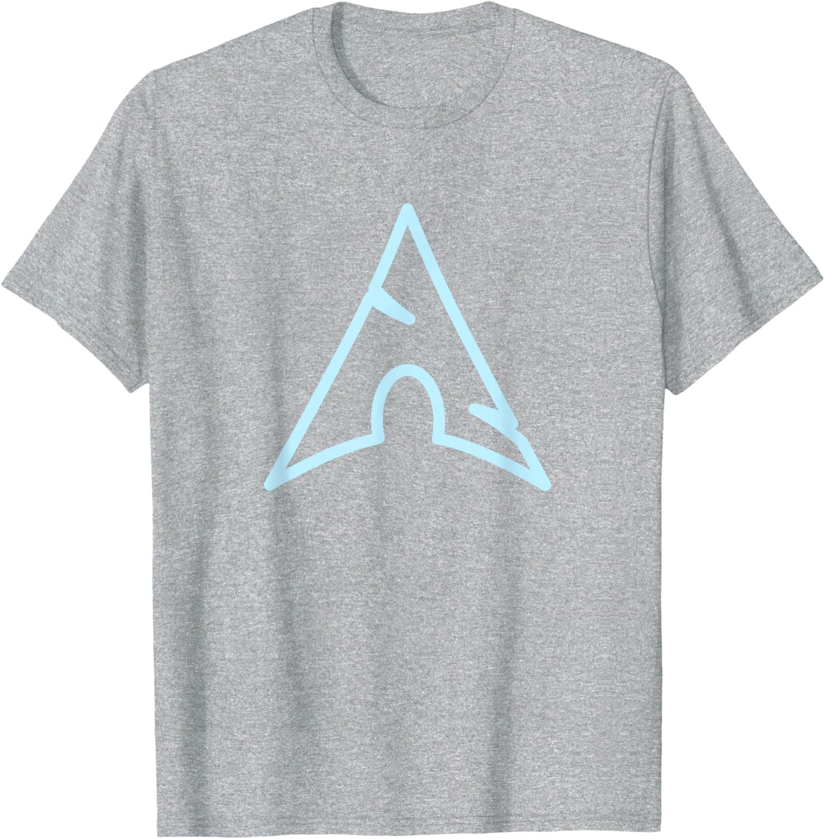 Arch Linux lovers tee Blue Large Logo Open Source Os T-Shirt - Heather Grey