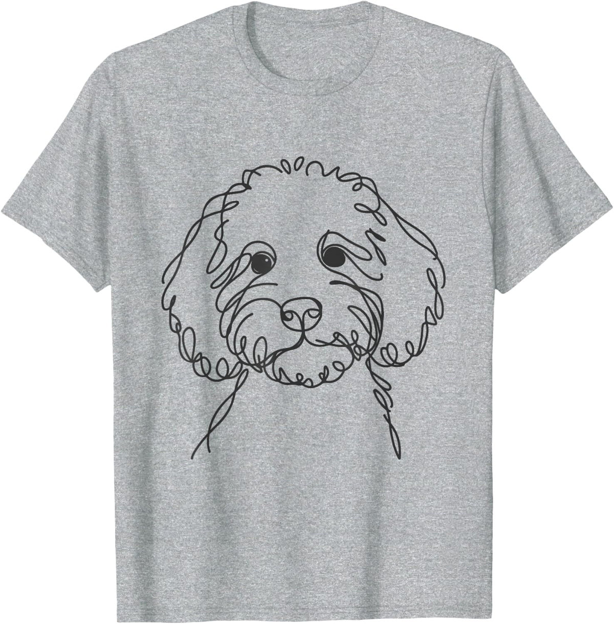Line Art Dad Mom Dog - Cockapoo T-Shirt for Men Women - Heather Grey