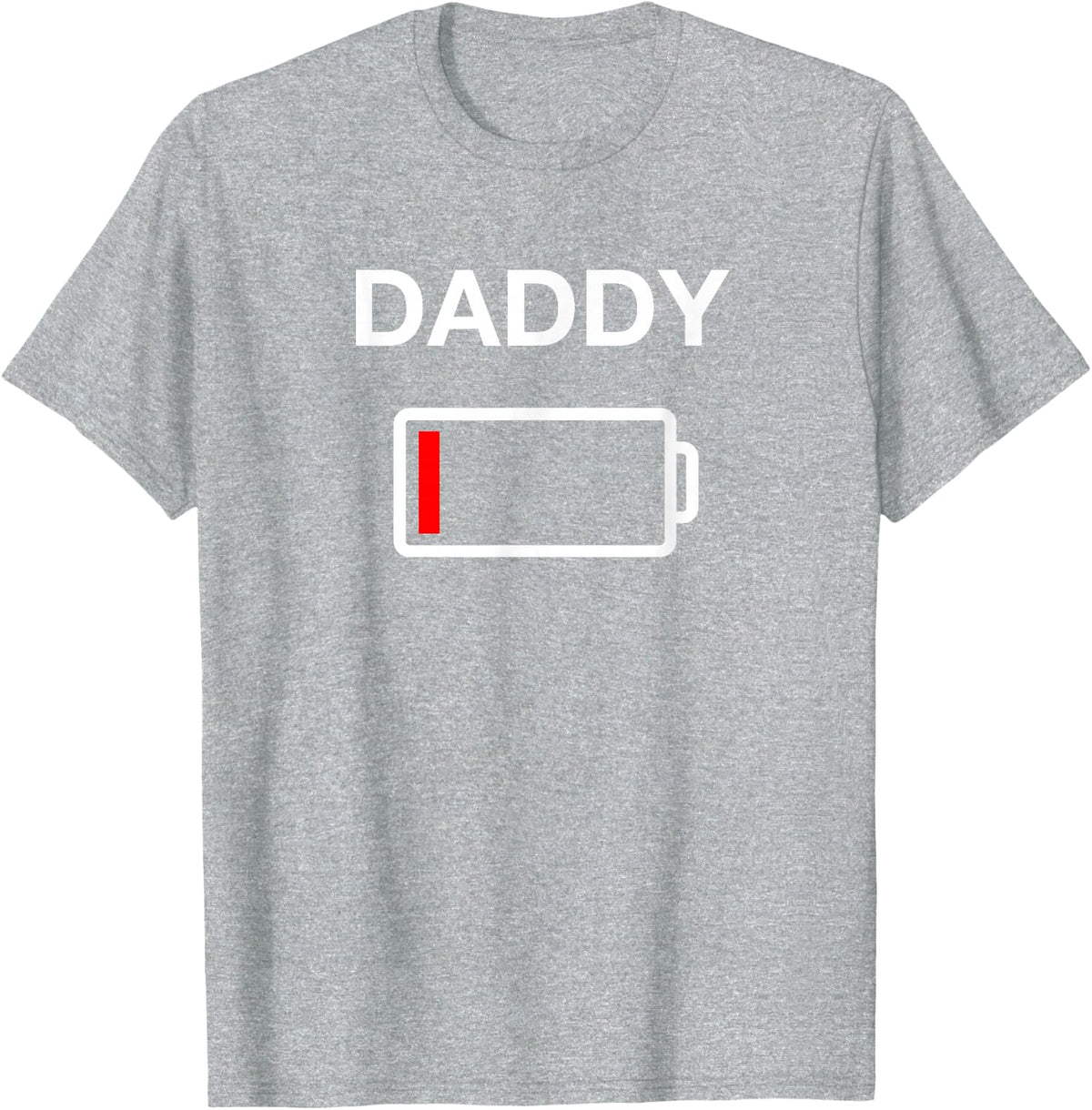 Men's Dad Battery Shirt / Mommy and Daddy Low Battery Tshirt T-Shirt - Heather Grey