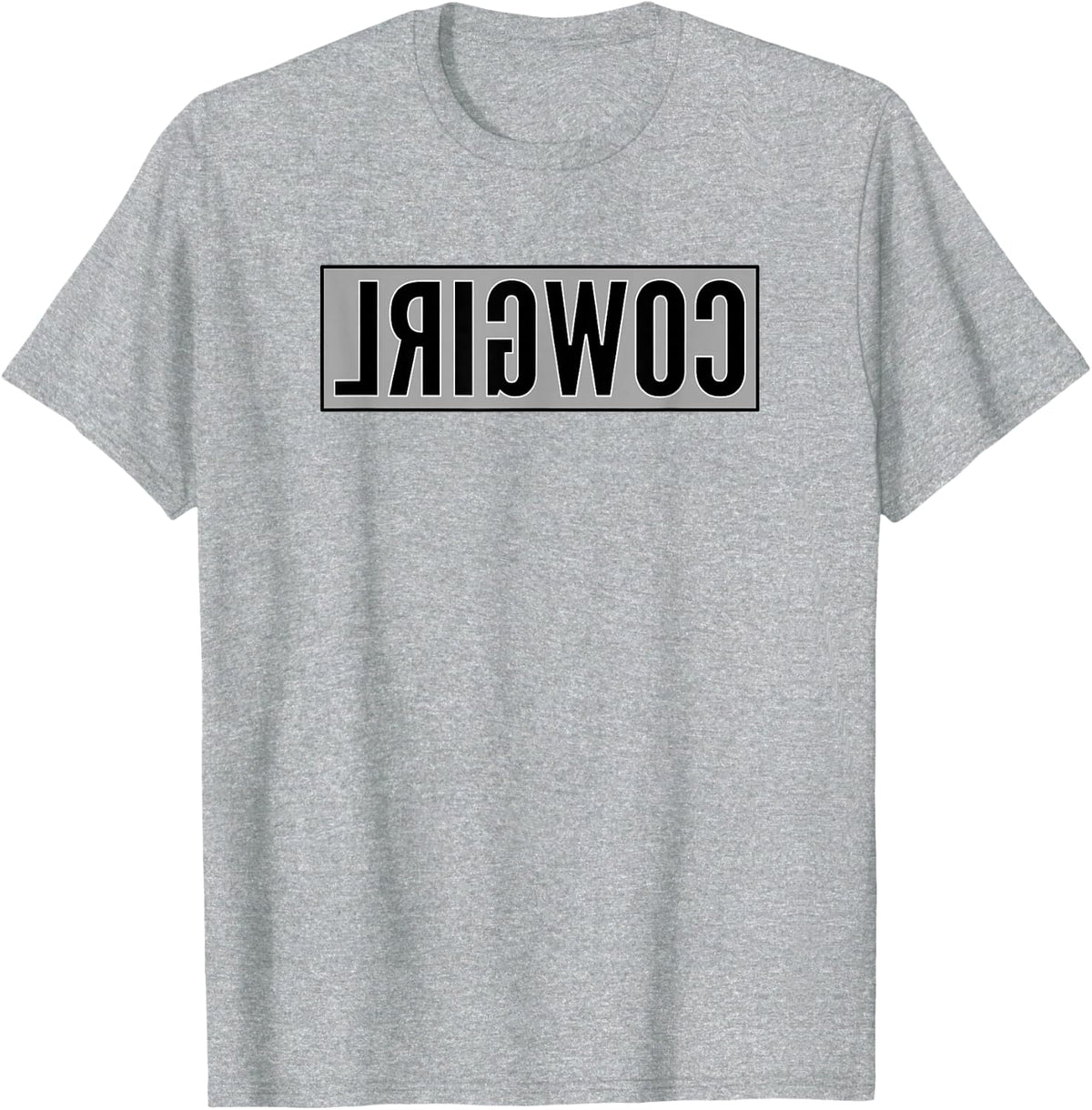 Backwards Reverse Cowgirl At Heart Funny Country Womens T-Shirt - Heather Grey