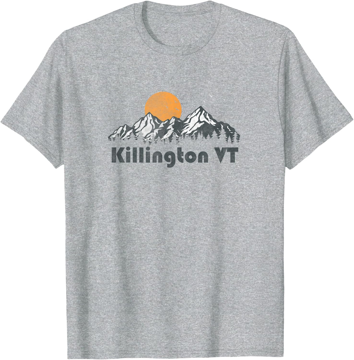 Retro Killington Vermont Vintage 80s Mountain Graphic T-Shirt - Heather Grey