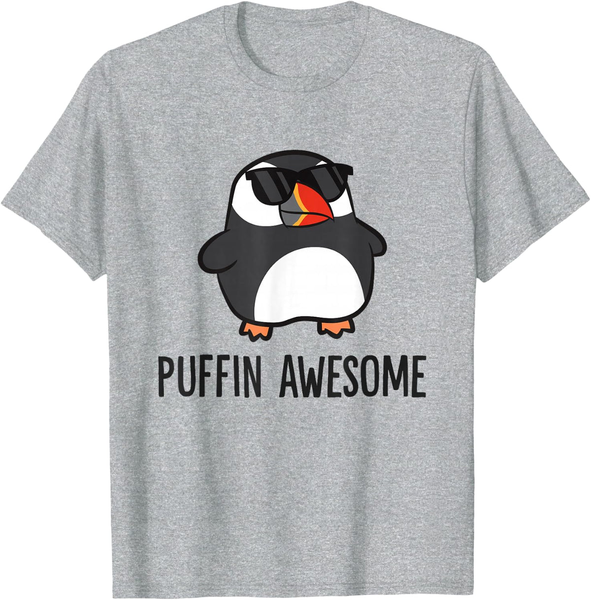 Puffin Awesome Sea Bird Puffins T-Shirt - Heather Grey