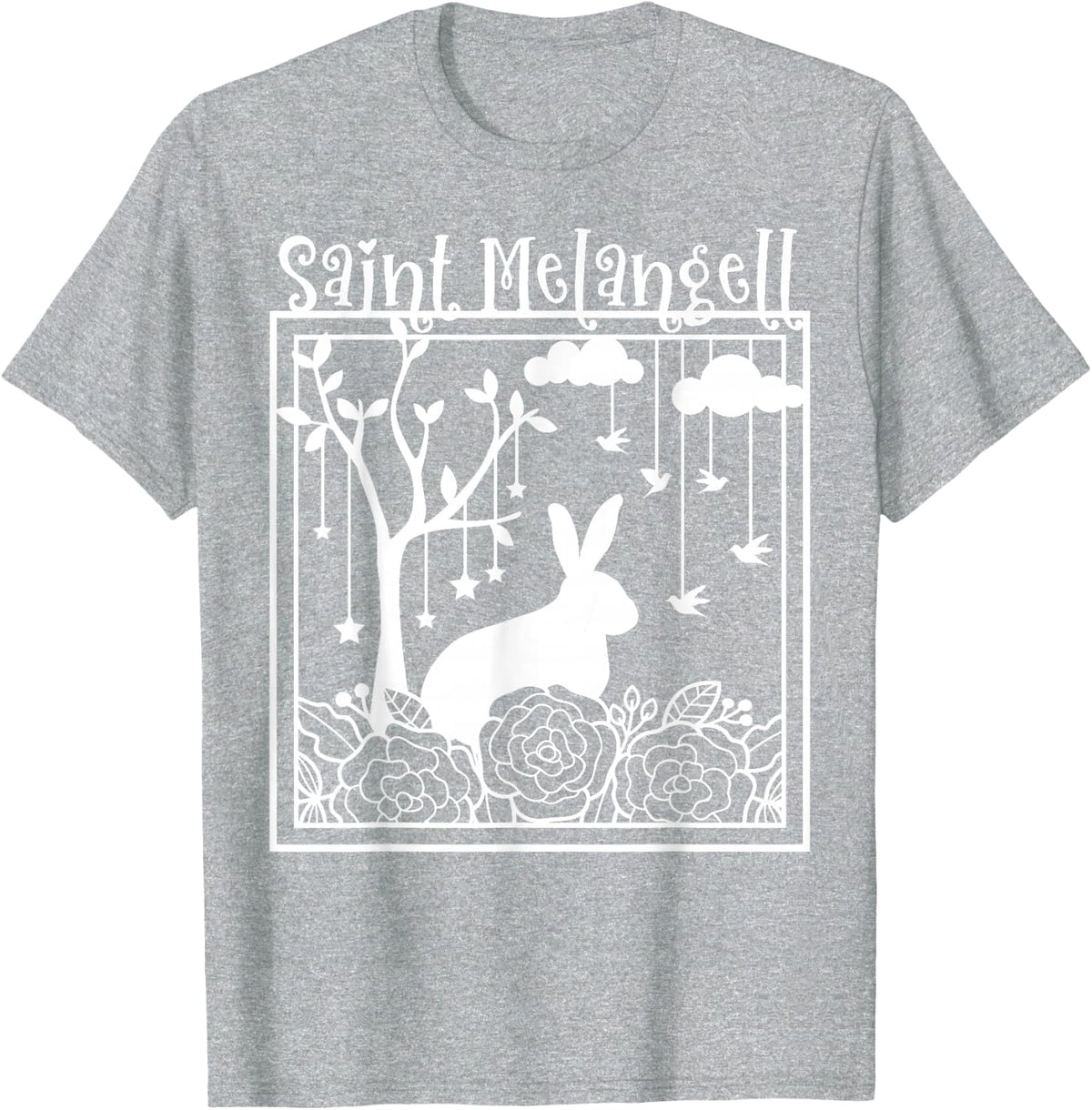 St Melangell Hares Rabbit Owner Catholic T-Shirt - Heather Grey