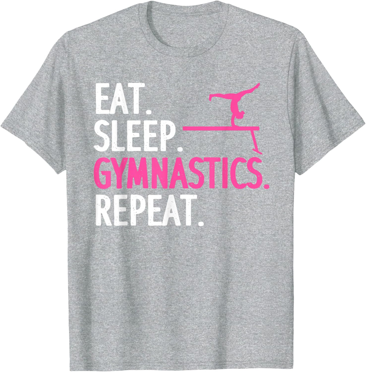 Cute Gymnastics Art for Girls Kids Women Tumbling Gymnast T-Shirt - Heather Grey