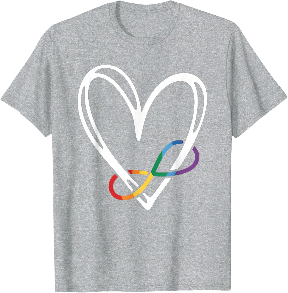 Infinity Heart Autism Awareness Love Needs No Words T-Shirt - Heather Grey
