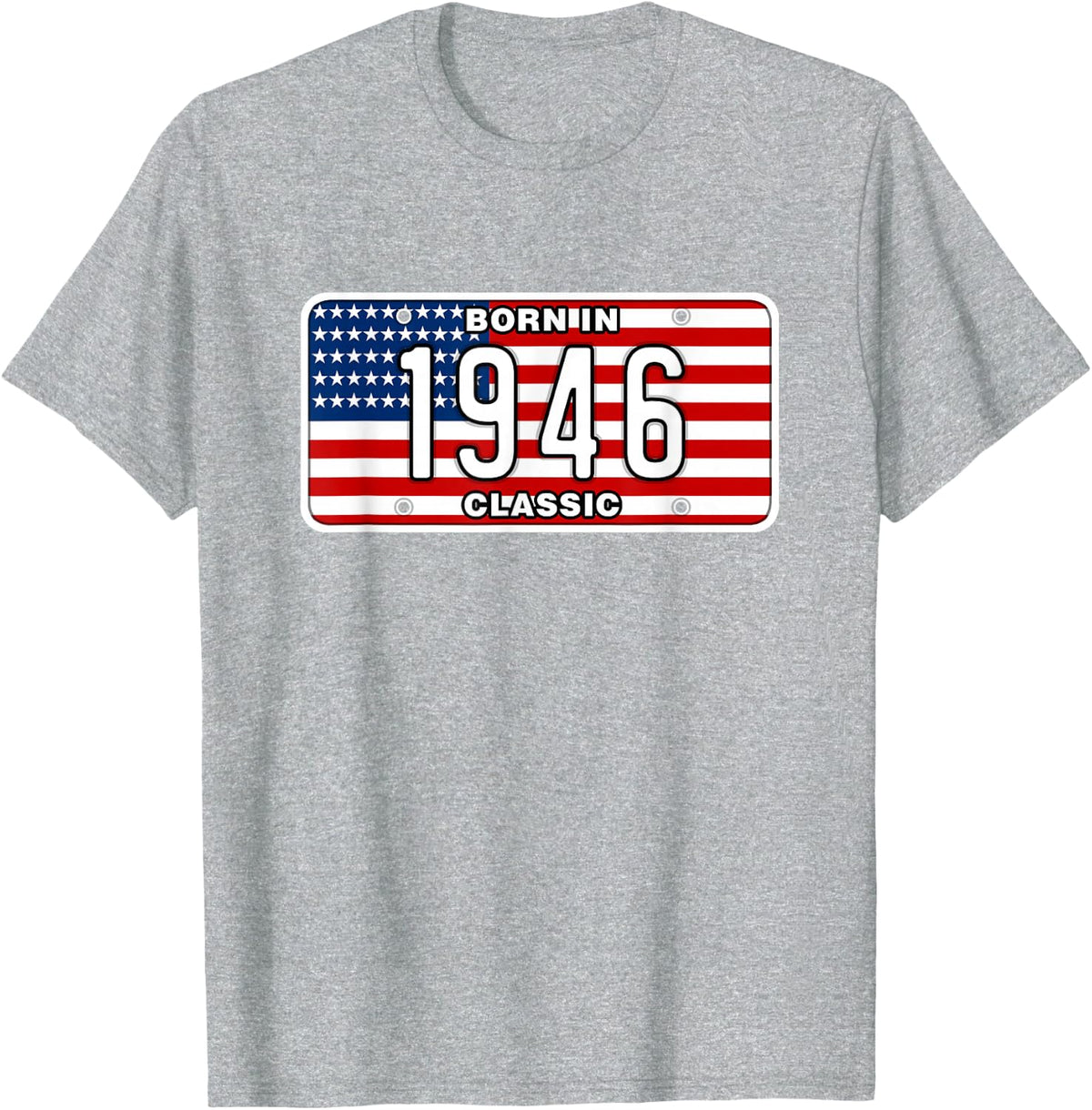 80 Year Old: USA Vintage Classic Car 1946 80th Birthday T-Shirt - Heather Grey