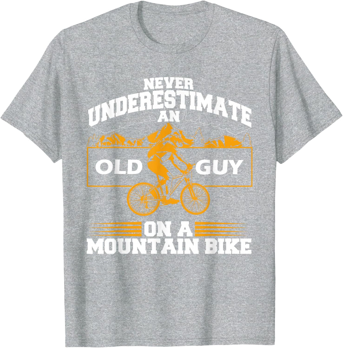 Funny Old Biker Mountain Bike Gift | Cute Bicycle Riders Men T-Shirt - Heather Grey