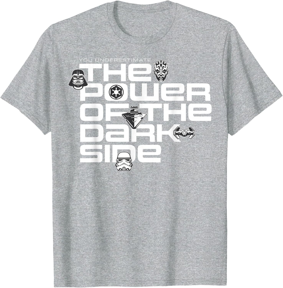 Star Wars Revenge Of The Sith Power of the Dark Side Poster T-Shirt - Heather Grey