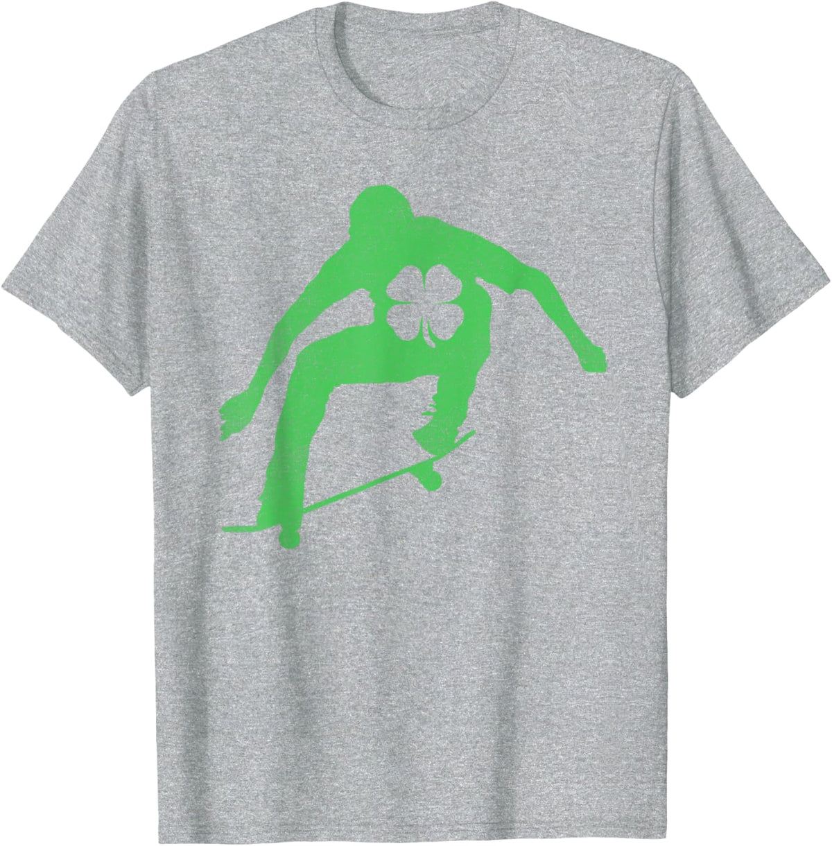 Skateboard Skater St. Patrick's Day Gift Irish Saint Paddy's T-Shirt - Heather Grey