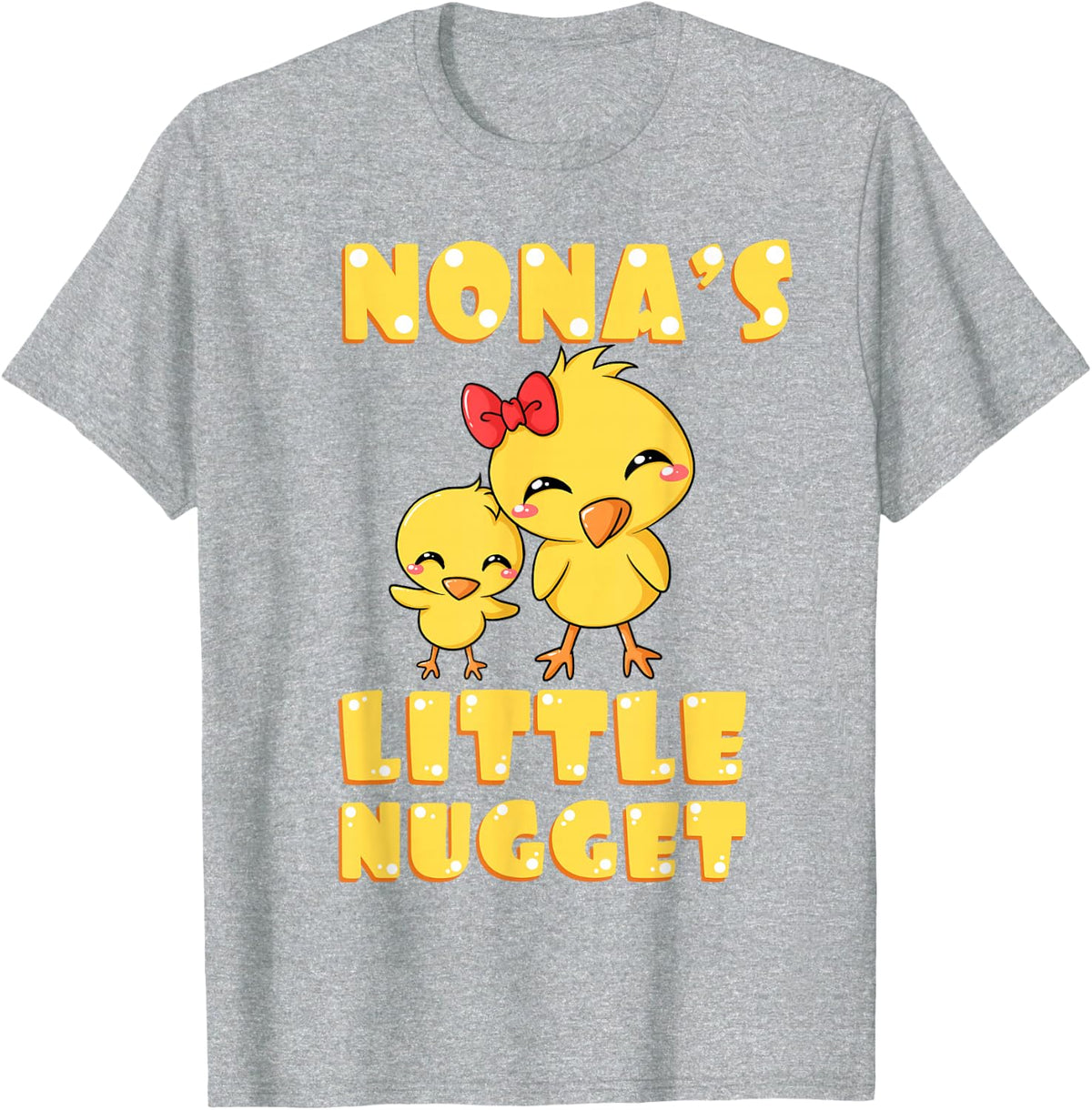 Nona's Little Nugget Chicken Lover Grandmother Mother's Day T-Shirt - Heather Grey