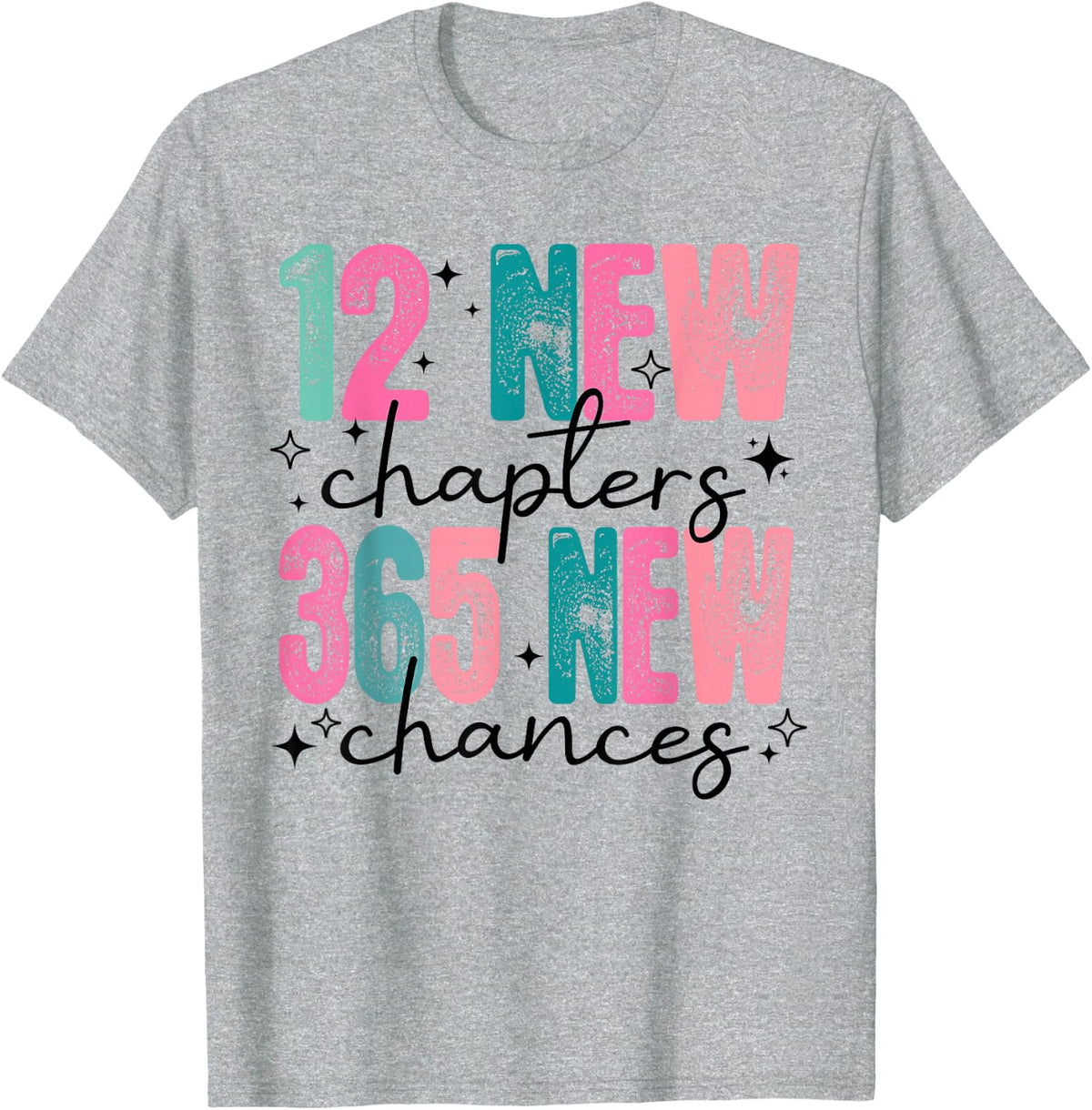 12 New Chapters 365 New Chances New Year's Eve 2027 Matching T-Shirt - Heather Grey