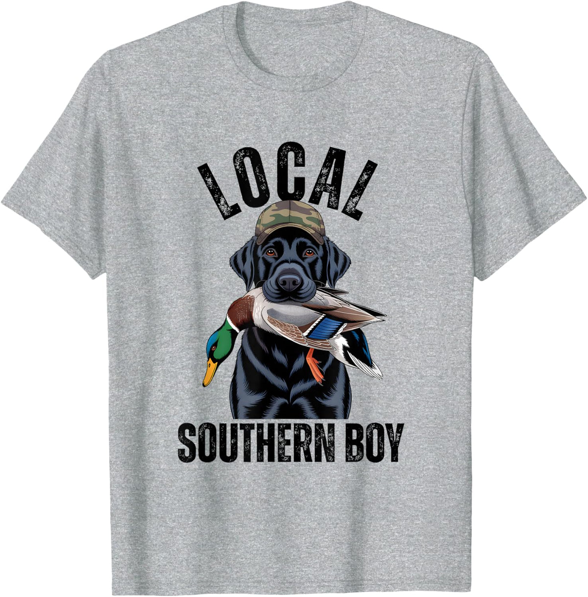 Southern Boy Dog Duck Duck Retriever Hunting T-Shirt - Heather Grey