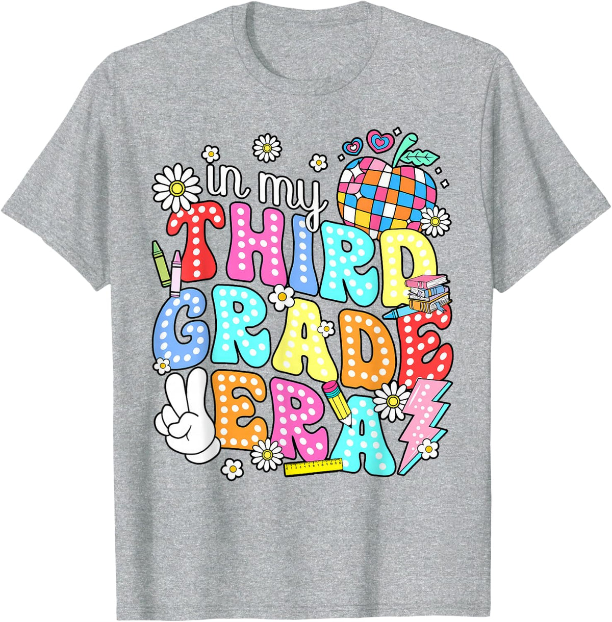 In My Third Grade Era Back To School Teacher Kids T-Shirt - Heather Grey