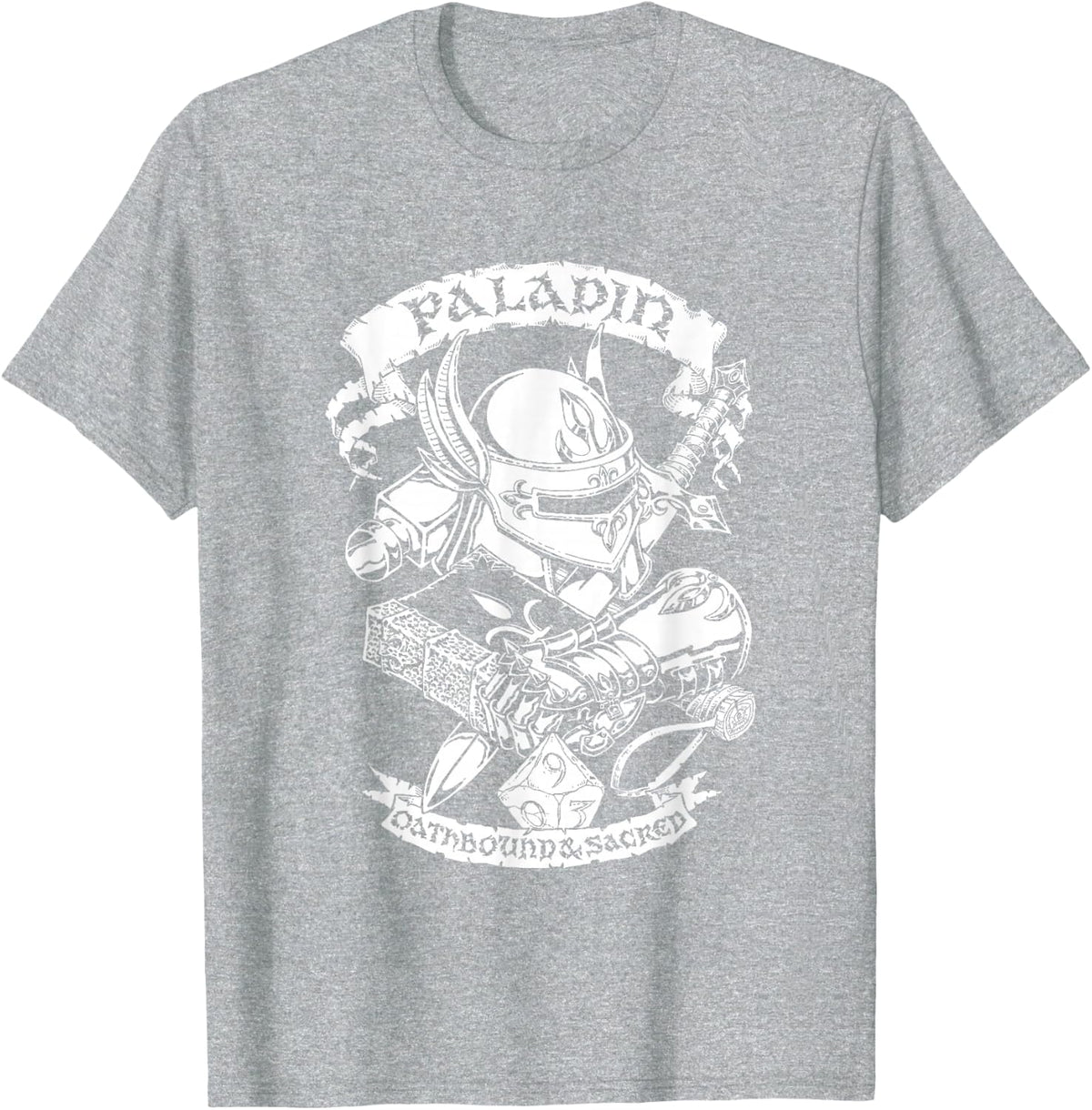 Fantasy RPG T-Shirt - Paladin T-Shirt - Heather Grey