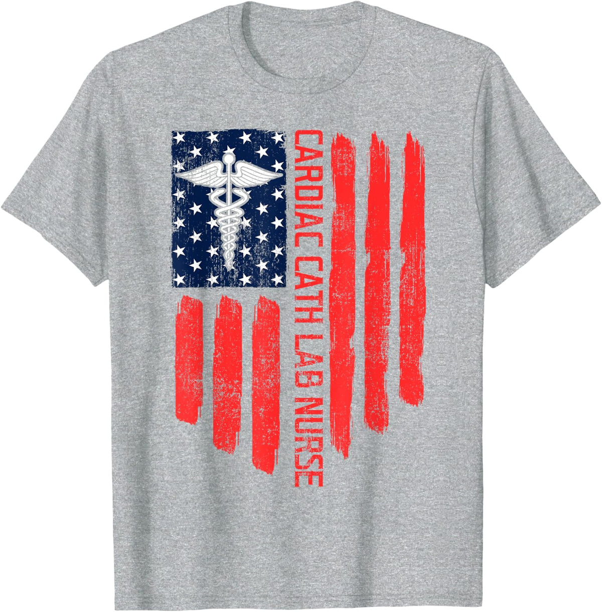 Cardiac Cath Lab Nurse Medical Practitioner Independence Day Women Men T-Shirt - Heather Grey