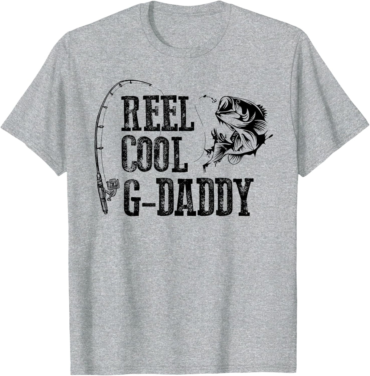 G-Daddy Fishing: Reel Cool G-Daddy Funny Design T-Shirt - Heather Grey
