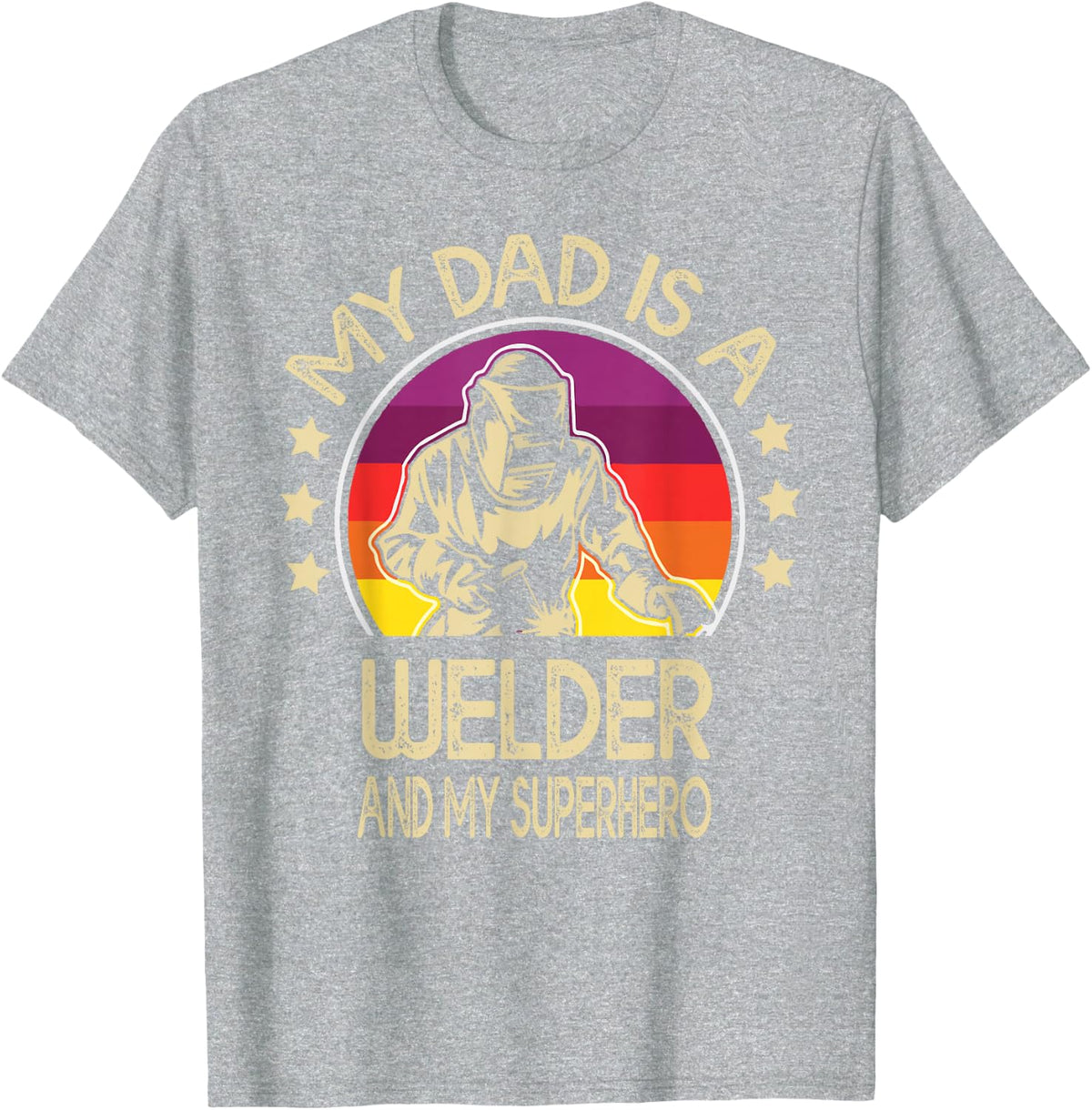 My Dad Is A Welder Son Daughter Welding Weld Kids Boys Girls T-Shirt - Heather Grey