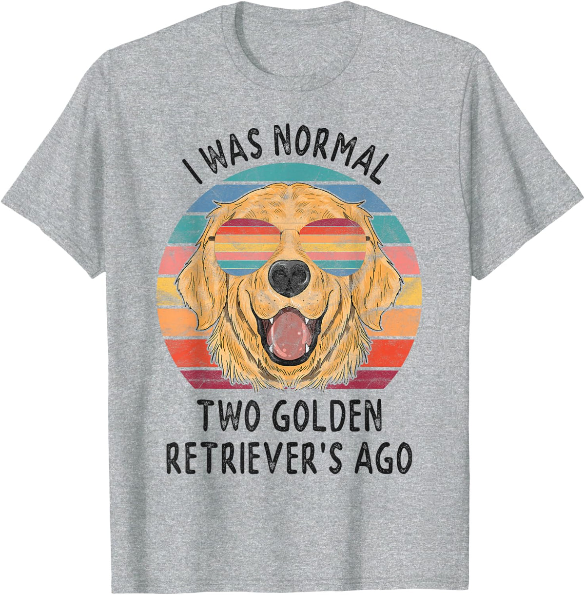 I was Normal 2 Golden Retrievers Ago Dog Gifts T-Shirt - Heather Grey
