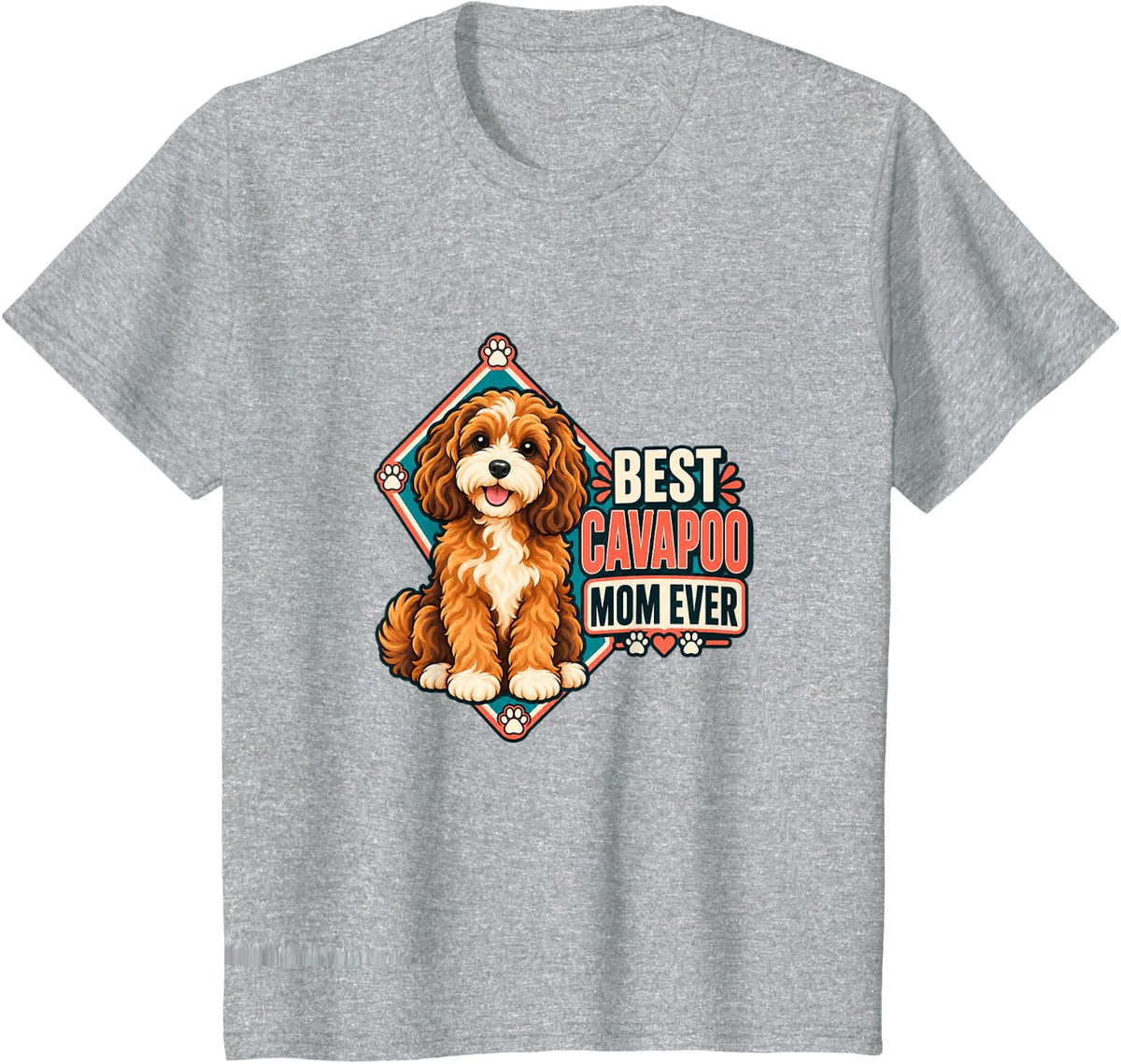 Best Cavapoo Mom Ever Daisy Floral Dog Mother Lover Clinic T-Shirt - Heather Grey